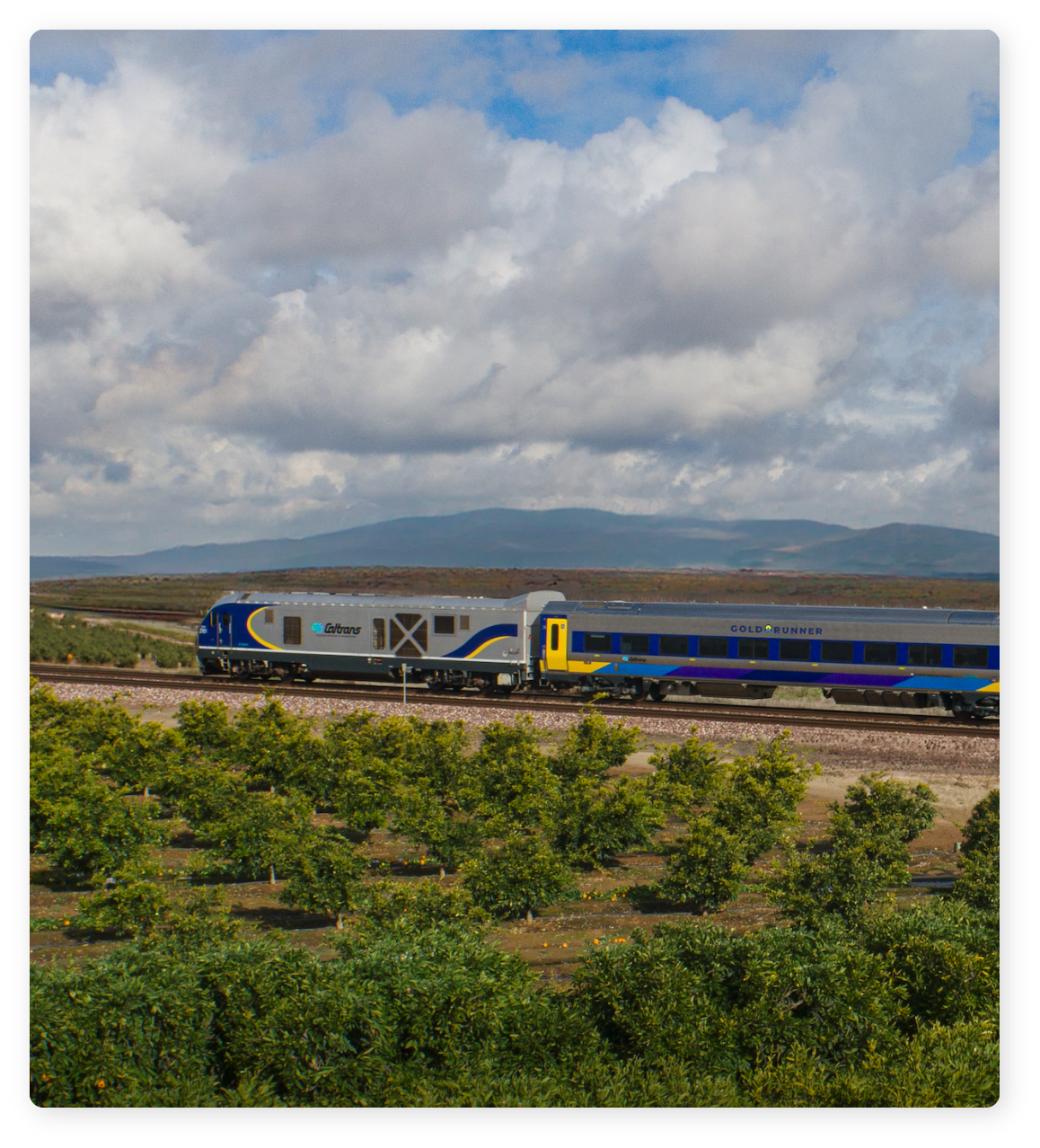 Amtrak Venture Car on the tracks