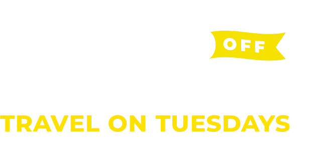 50% Off Travel on Tuesdays