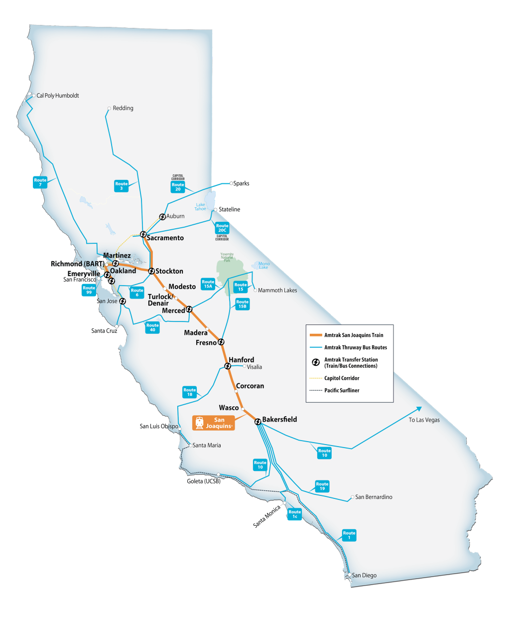 Central Valley Travel Map