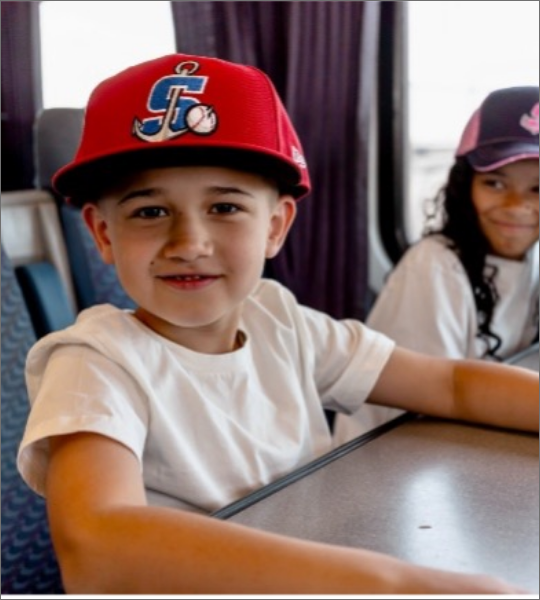 kids on train